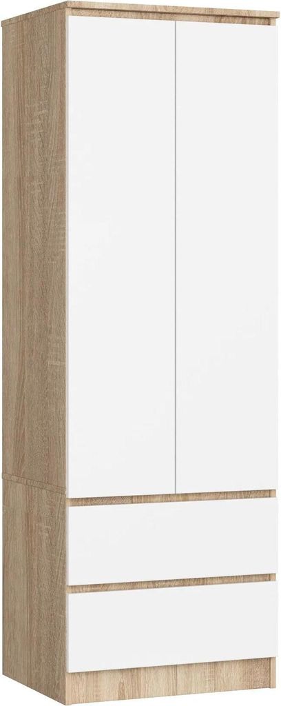 Garderobe 60 cm Eiche Sonoma mit 2 Türen und 2 Schubladen