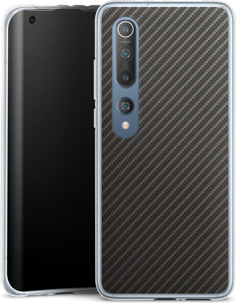 DeinDesign Handyhülle für Xiaomi Mi 10 Silikon Hülle Case Smartphone Schutzhülle Carbon Metallic Look Muster