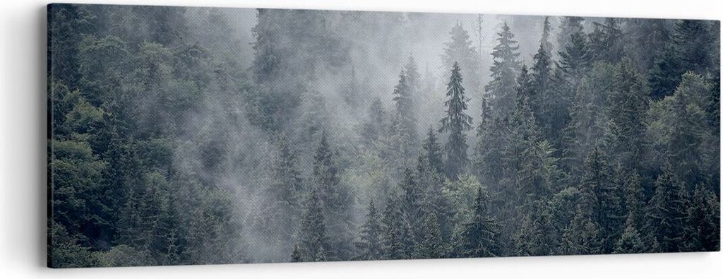 Bild auf Leinwand - Leinwandbild - Wald Baum Natur - 90x30cm - Wand Bild - Wanddeko - Wandbilder - Leinwanddruck - Bilder - Kunstdruck - Wanddekora...