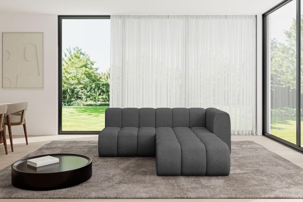 ALTDECOR Modulares Sofa Ecksofa in L-Form - Darnel-L1 - 205x177x70 cm Grau - Corner modular Sofa Eckcouch Couch Wohnlandschaft Cauchsofa Bodensofa ...