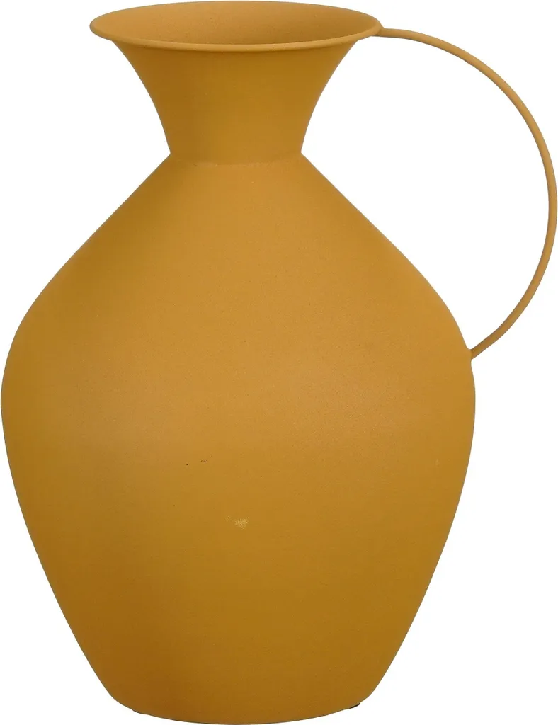 Grand Vase Design Jaune en Métal pour Décoration Intérieure Moderne