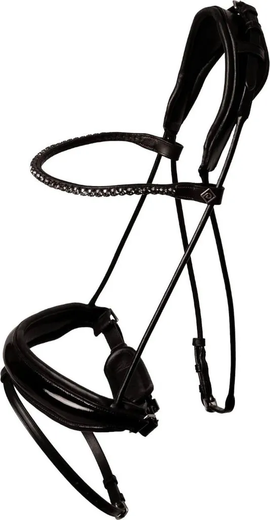 Bridon Dy'on ComfoHead noir avec têtière anatomique confort cheval
