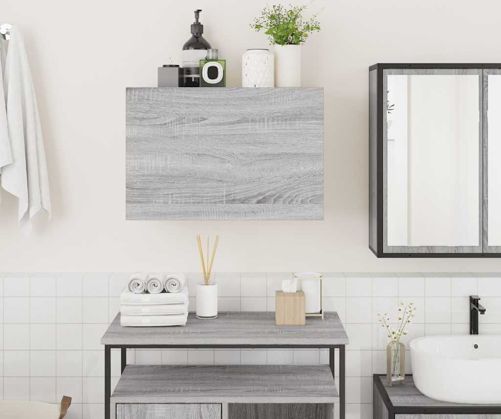 "im Sonderangebot"Bad-Wandschrank Modernes Design - Badezimmerschrank Badmöbel - Grau Sonoma 60x25x40 cm Holzwerkstoff DEMöbel 7677176