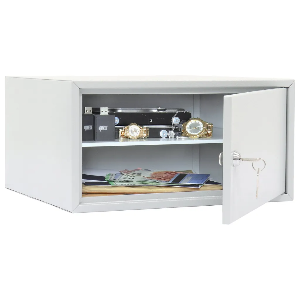 Coffret de sécurité pour documents et bijoux Home Case 4 gris clair