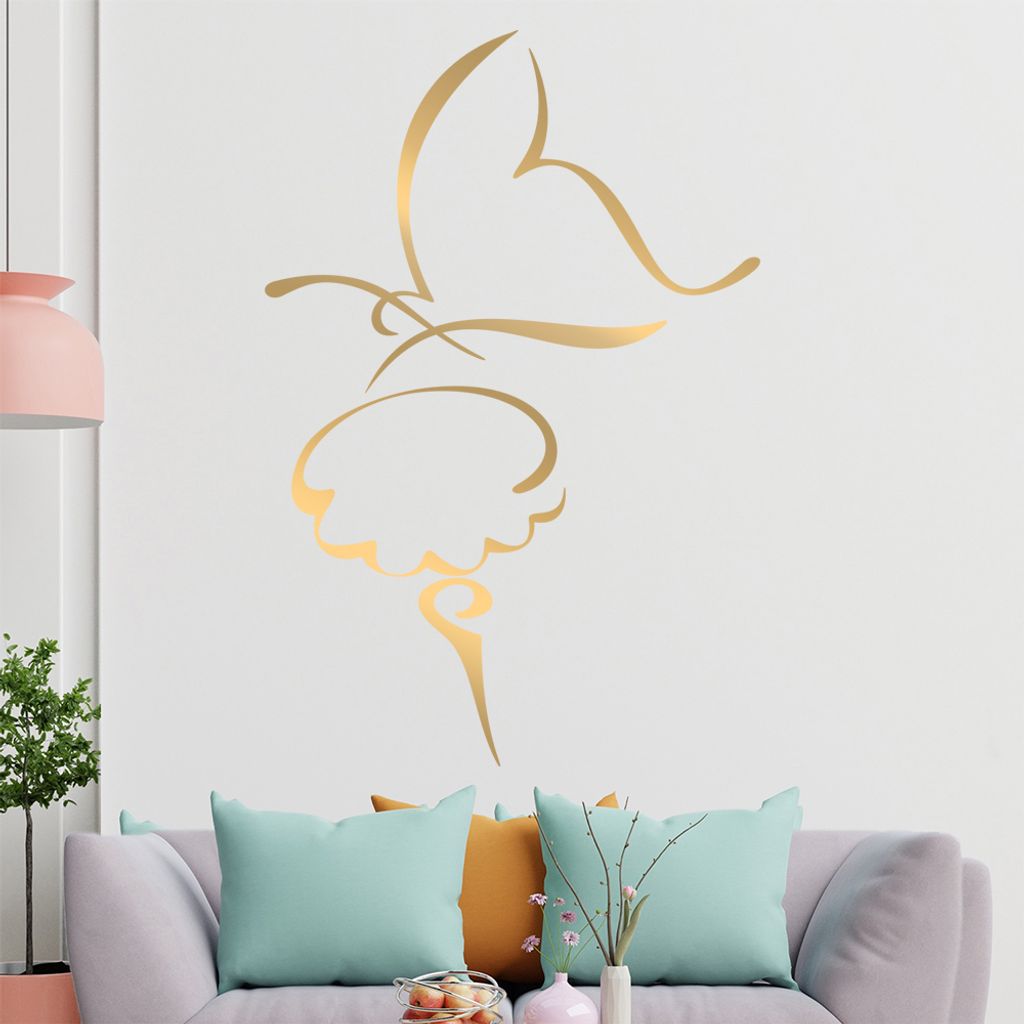 Schmetterling Linien Wandtattoo in 6 Größen - Wandaufkleber Wall Sticker - Dekoration, Küche, Wohnzimmer, Schlafzimmer, Badezimmer