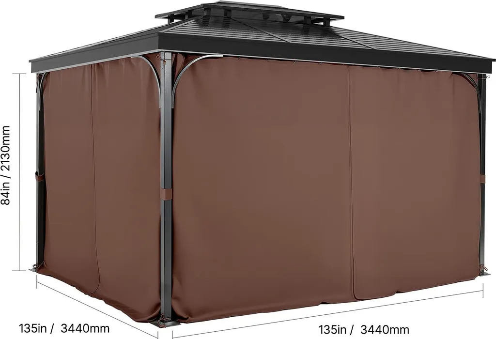 Rideau Anti-Regard Pavillon 12x12ft Café : Solution Intimité - 8