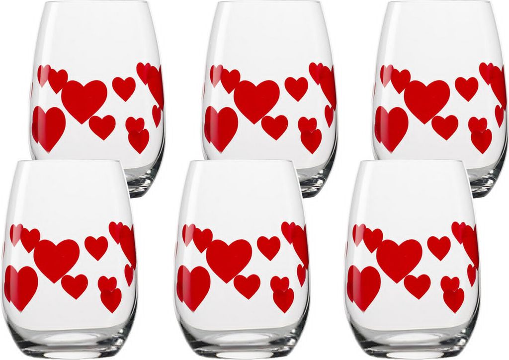 Stölzle Lausitz L`Amour Becher satiniertes Herz 6er Set