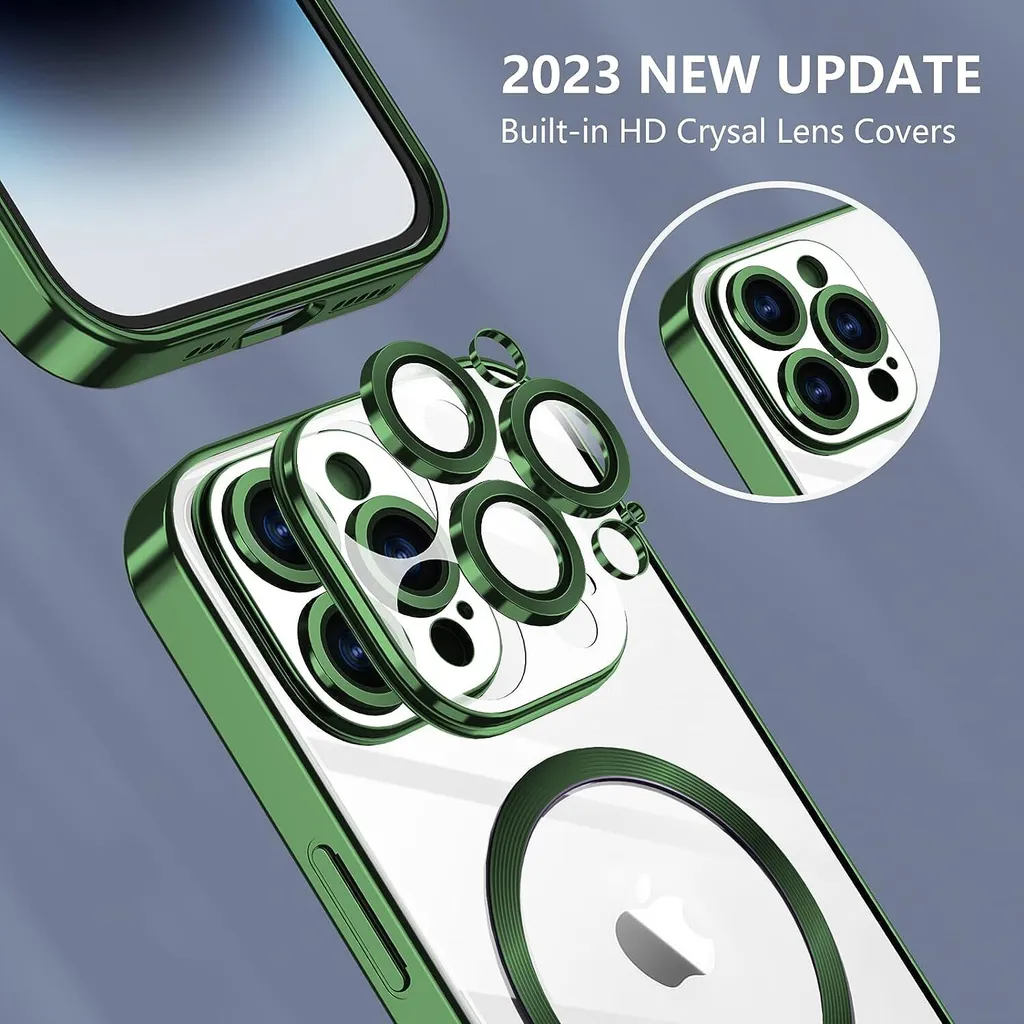 Custodia Magnetica IPhone 13 Pro MagSafe Antiurto Custodia IPhone 13 Pro MobNano Con MagSafe | Protezione Militare | Verde/Nero | 38 Magnet Protezione Militare Telefoni