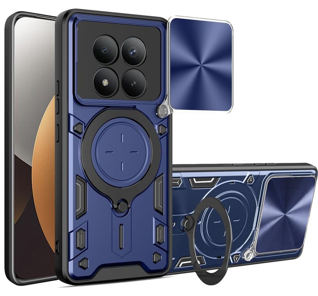 Handyhülle mit CamShield für Xiaomi Redmi Note 15 Pro Plus 5G / POCO M8 Pro 5G, Techsuit CamGuard Pro, Blau-Schwarz