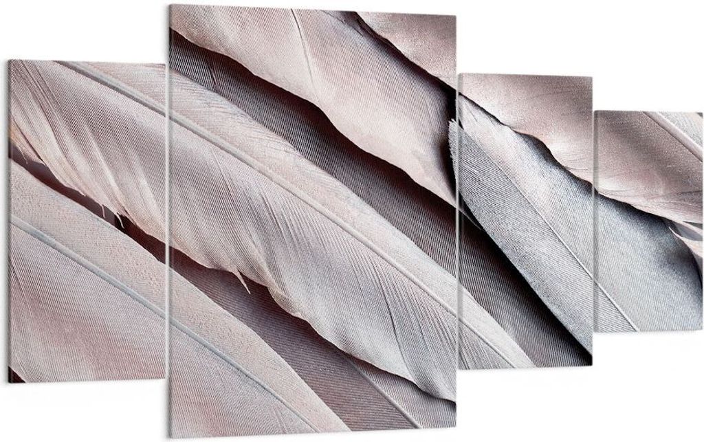 Bild auf Leinwand - Leinwandbild - 4 Teile - Federn Flügel Feder - 160x90cm - Wand Bild - Wanddeko - Wandbilder - Leinwanddruck - Bilder - Wanddek...