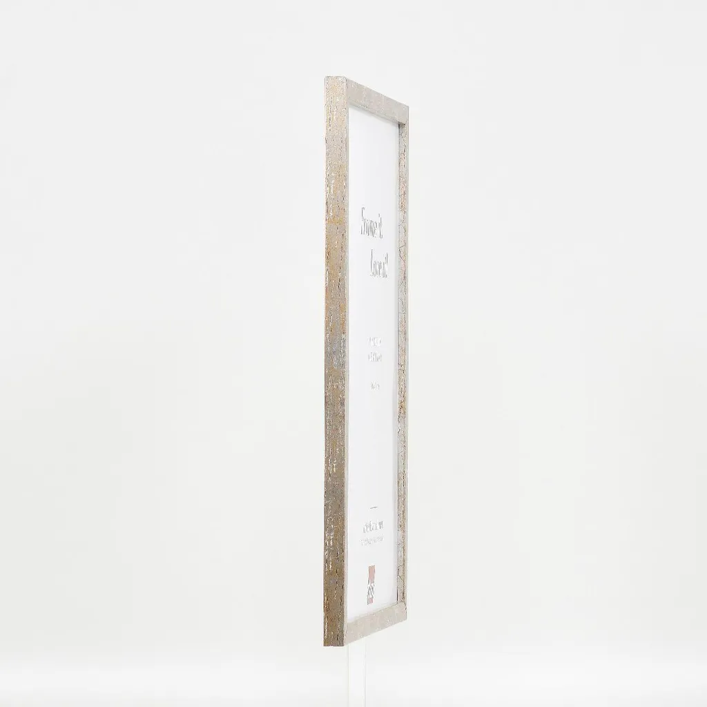 Cornice Professionale 28x35 Legno Argento Antico - Vetro Museo UV - 8