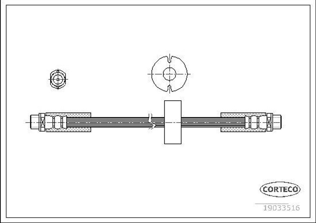 CORTECO 19033516 Bremsschlauch Vorne für AUDI Allroad (4BH, C5)