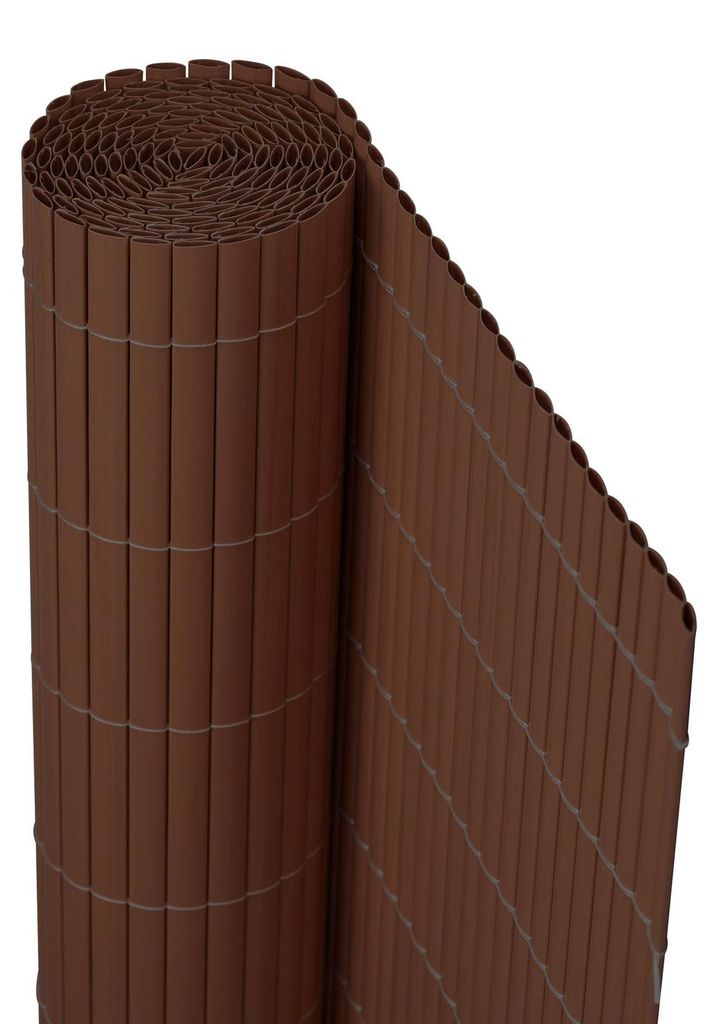 Jarolift PVC Sichtschutzmatte, 90 x 400 cm, braun – UV-beständig, wetterfest Garten & Balkon Windschutz, Sichtschutzzaun Zaunblende