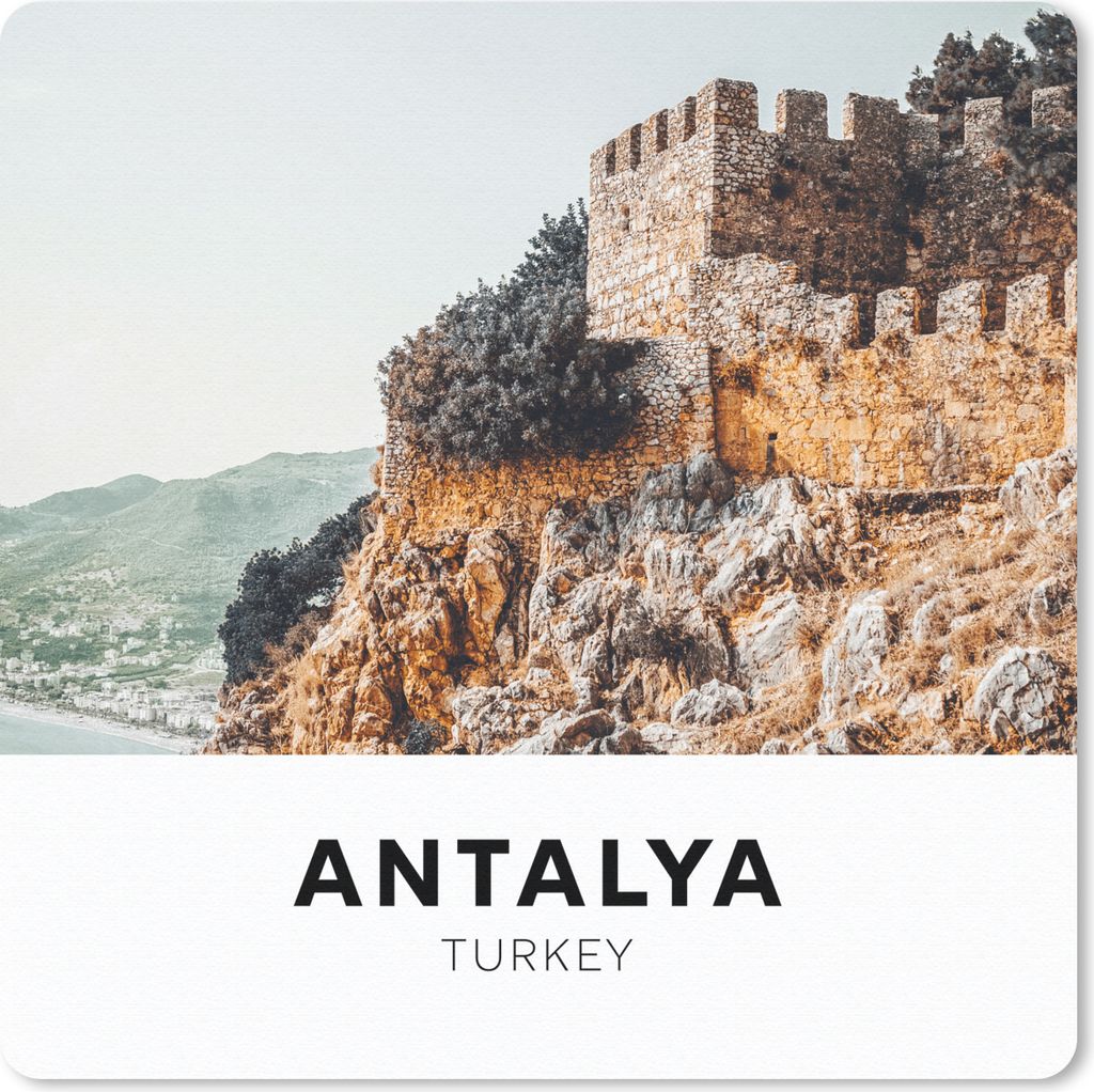 MuchoWow Mauspad Mousepad Türkei - Steine - Burg 20x20 cm - Mousepads - Maus Mat - Pad - Mausunterlage - Desk Mat - Bureauartikeln