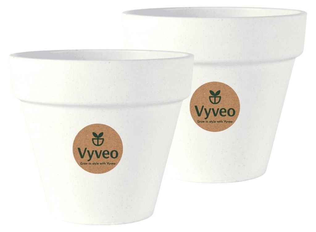 Vyveo - Blumentopf Oslo - 2er-Set - Weiß - 14x12
