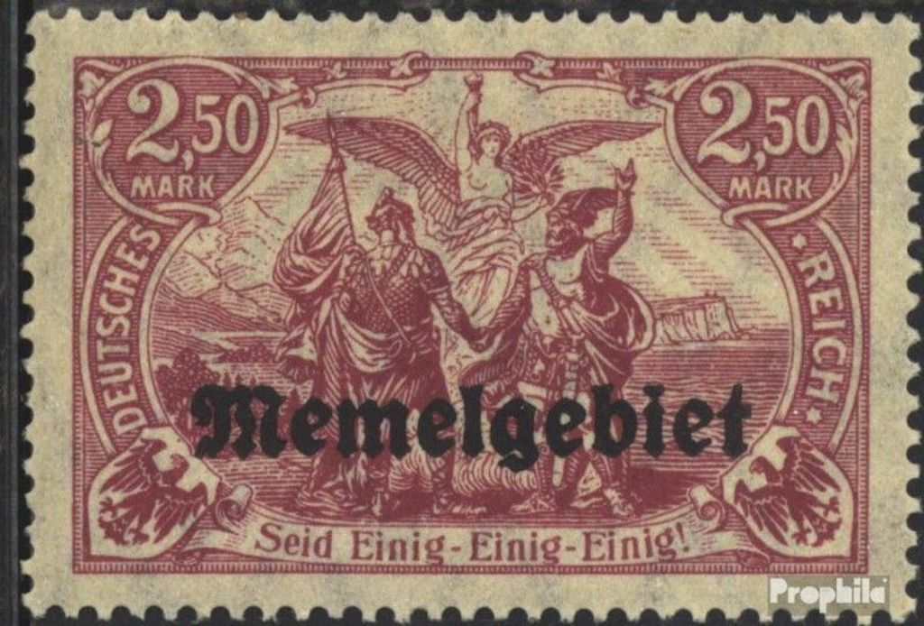 Briefmarken Memelgebiet 1920 Mi 13 gestempelt Germania-Aufdruck