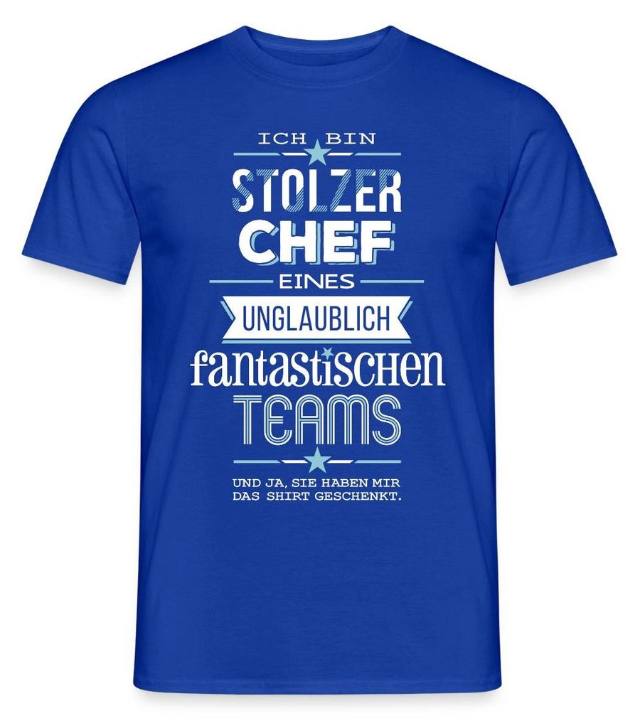 Spreadshirt Stolzer Chef Eines Fantastischen Teams Geschenk Männer T-Shirt, 4XL, Dunkelblau