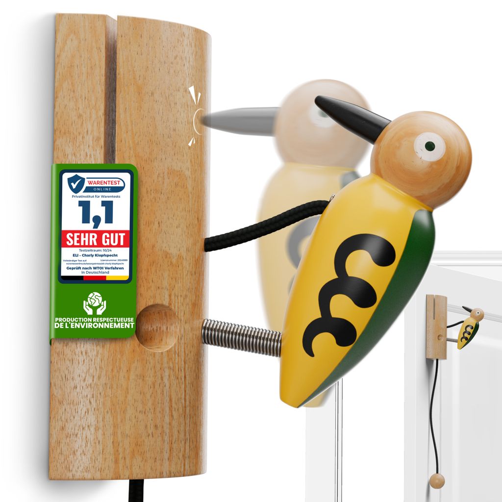 Eli® Charly le pivert qui frappe - cloche de cabane en bois Image du produit 