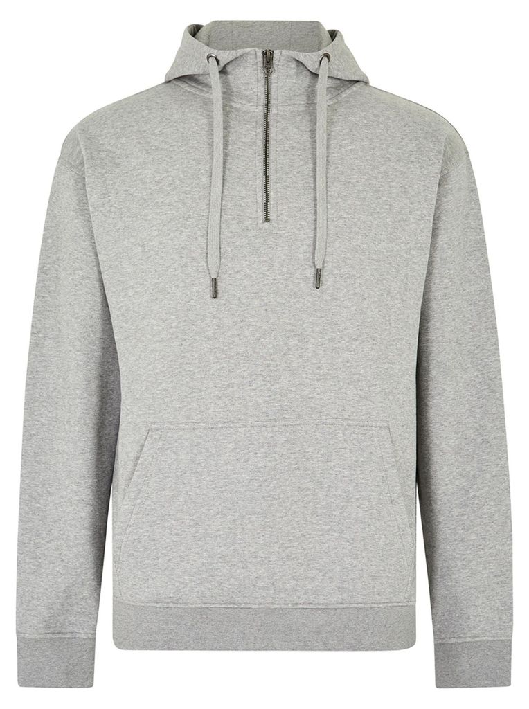 Kustom Kit - Kapuzenpullover mit kurzem Reißverschluss für Herren FK2113 (XS) (Grau meliert)