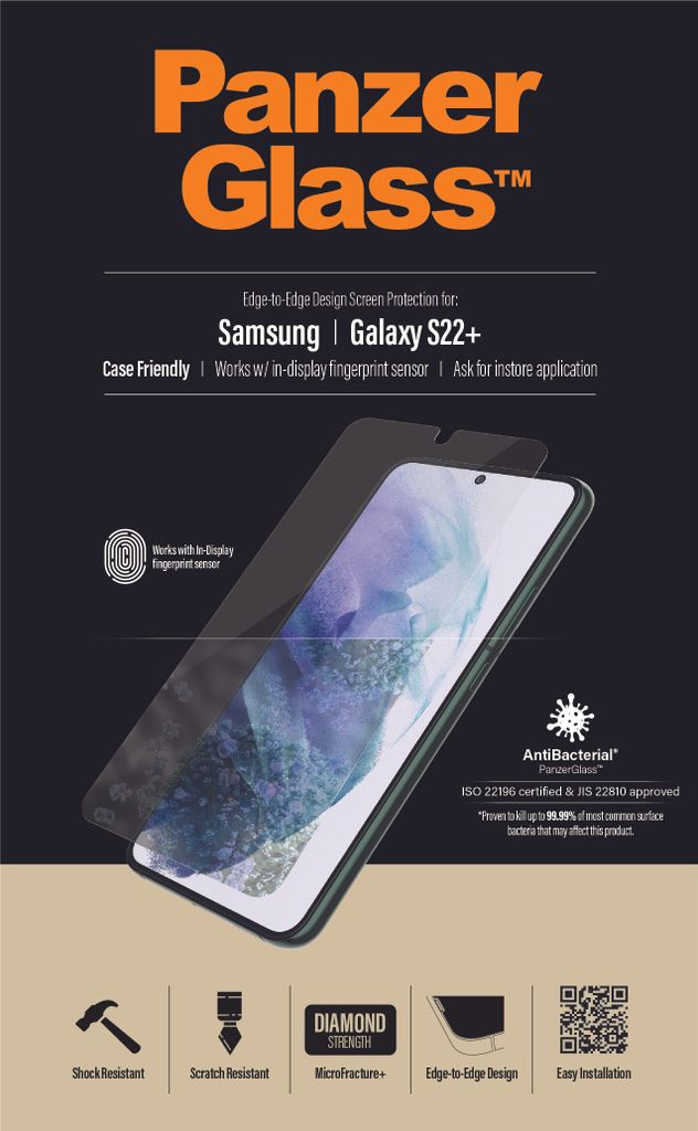 PanzerGlass Displayschutzfolie für Samsung Galaxy S22 Plus