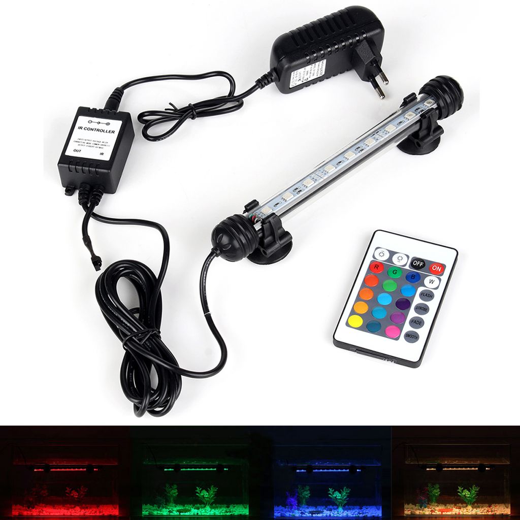 18cm LED Aquarium Lampe Tank Leuchte RGB Dimmbar Unterwasser Beleuchtung mit Fernbedienung