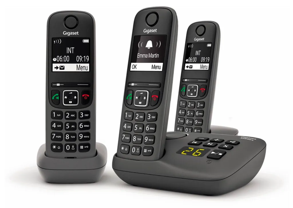 Téléphone fixe sans fil Gigaset AE690A Trio avec 3 combinés et répondeur
