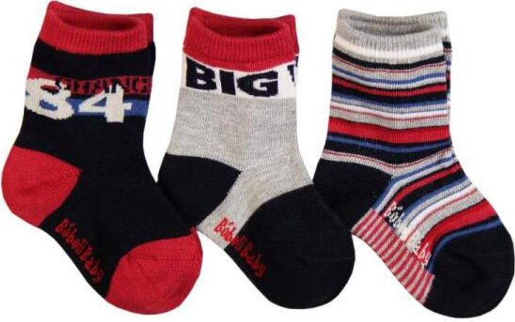 BÓBOLI Jungen Socken 3er Pack dunkelblau/rot Gr. 16-21 Produktbild 