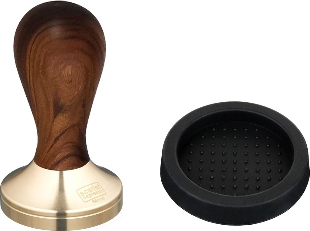 scarlet espresso | Tamper »Classic Deluxe« für Barista; mit ergonomischem Griff aus Edelholz und präzisionsgefertigter Basis aus Messing , Grö...