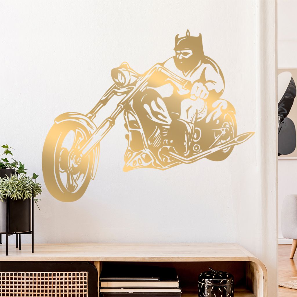 Biker Wandtattoo in 6 Größen - Wandaufkleber Wall Sticker - Dekoration, Küche, Wohnzimmer, Schlafzimmer, Badezimmer