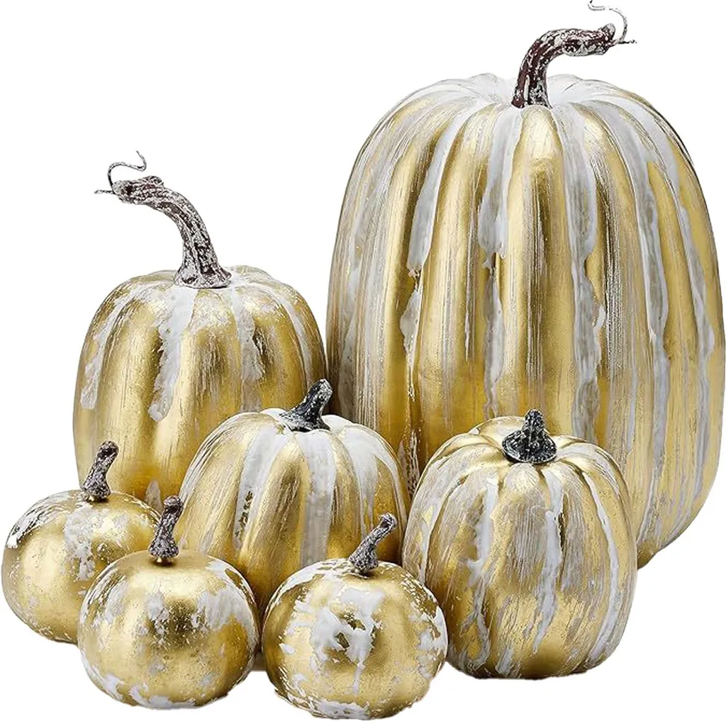 Citrouille décorative artificielle en mousse pour table de fête - 7pcs