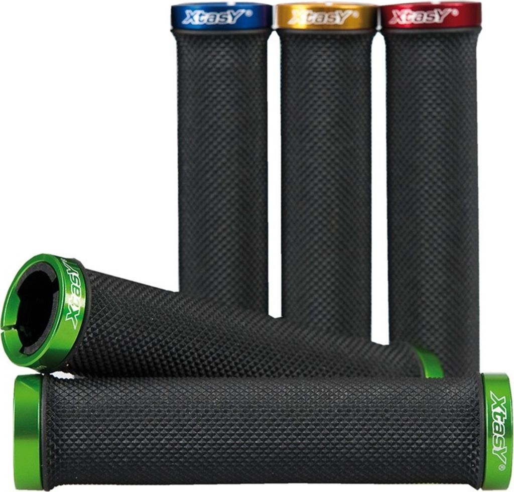 ergotec 61664001 MTB / ATB Schraub-Griffe BILBAO, Kraton und Alu, 135 mm, Ø 22 mm, schwarz/grün (1 Paar)