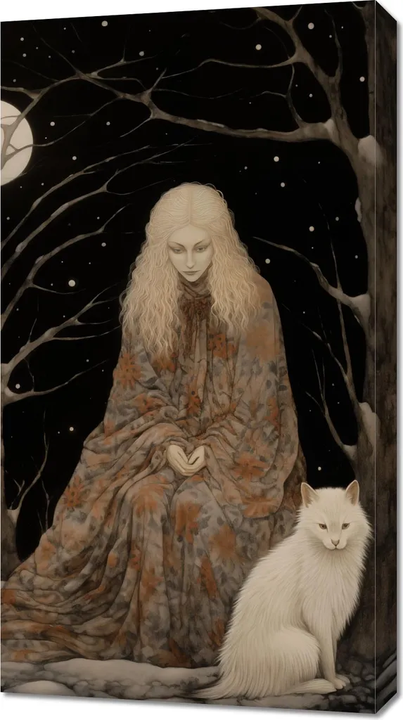 Quadro Su Tela 50x90 Guardiana della foresta - Arte Simbolica per Casa