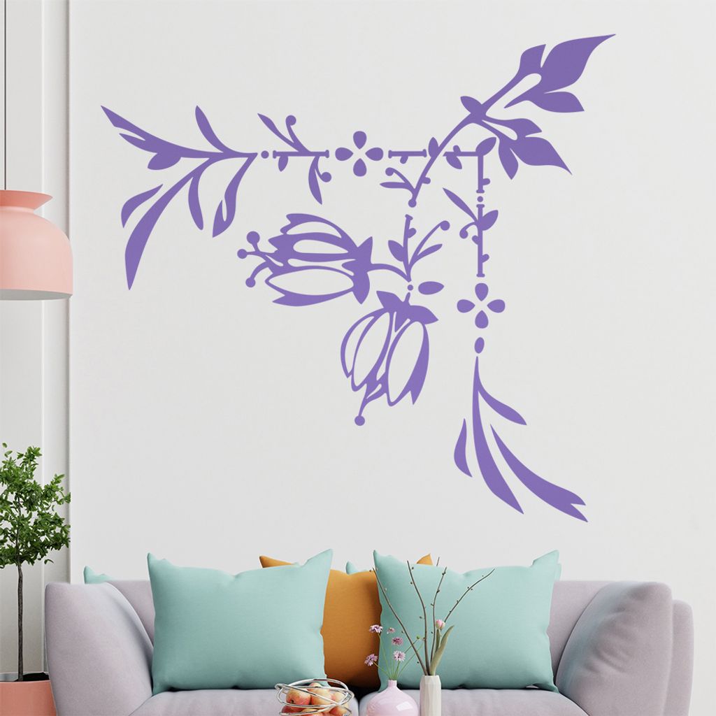 Blumenranke - Linien Wandtattoo in 6 Größen - Wandaufkleber Wall Sticker - Dekoration, Küche, Wohnzimmer, Schlafzimmer, Badezimmer