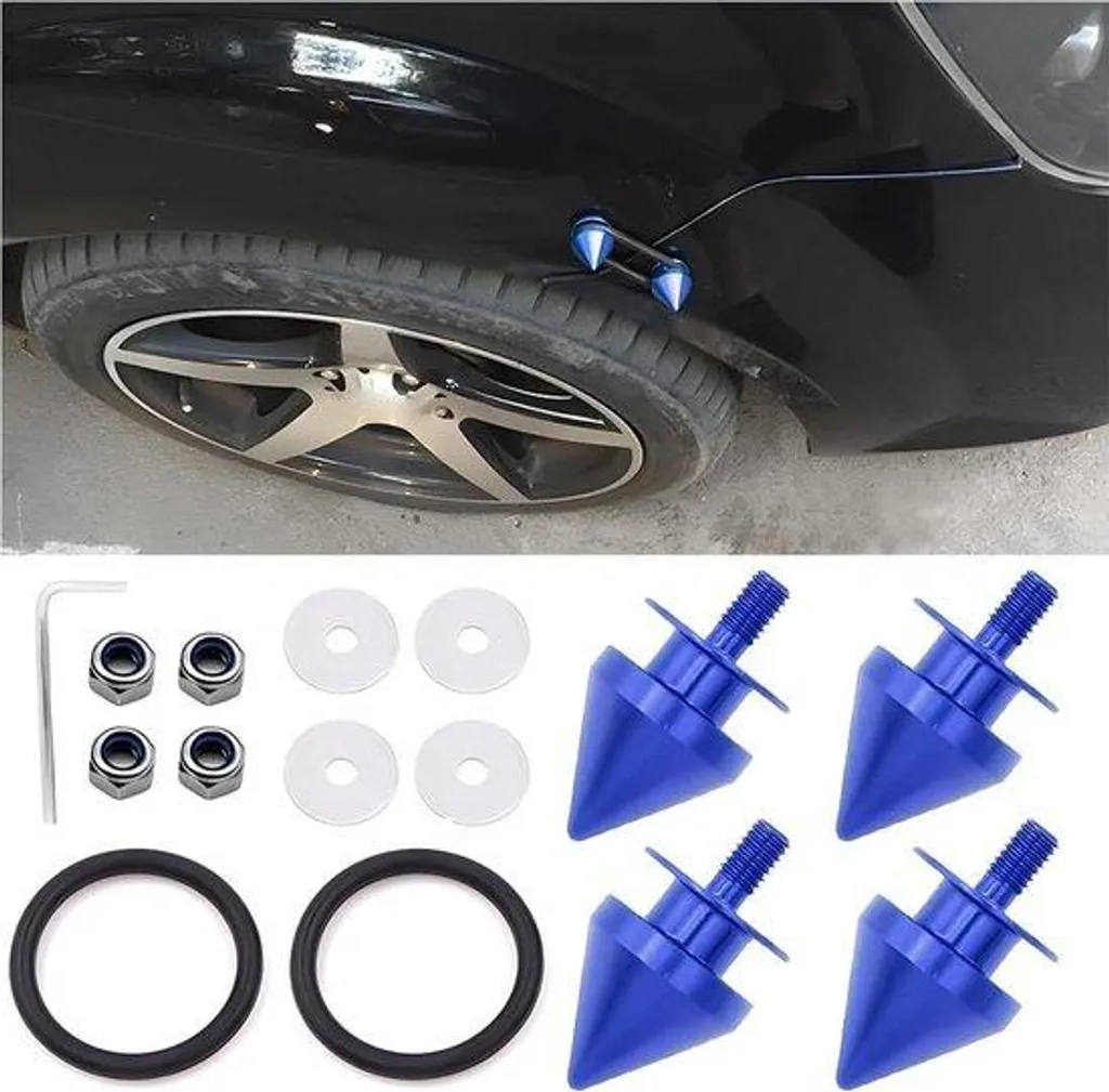 Kit fixation pare-chocs bleu en aluminium CNC haute résistance durable