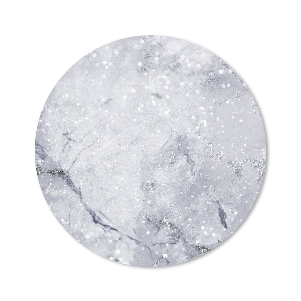 MuchoWow Mauspad Mousepad Marmor - Glitter - Grau 40x40 cm - Mousepads - Maus Mat - Pad - Mausunterlage - Schreibtisch Accessoires