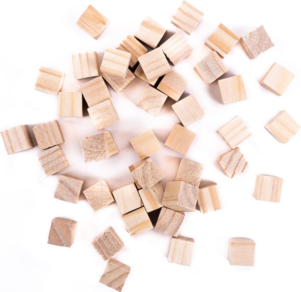 Drevená kocka 15x15 mm 49 ks. Obrázok produktu 