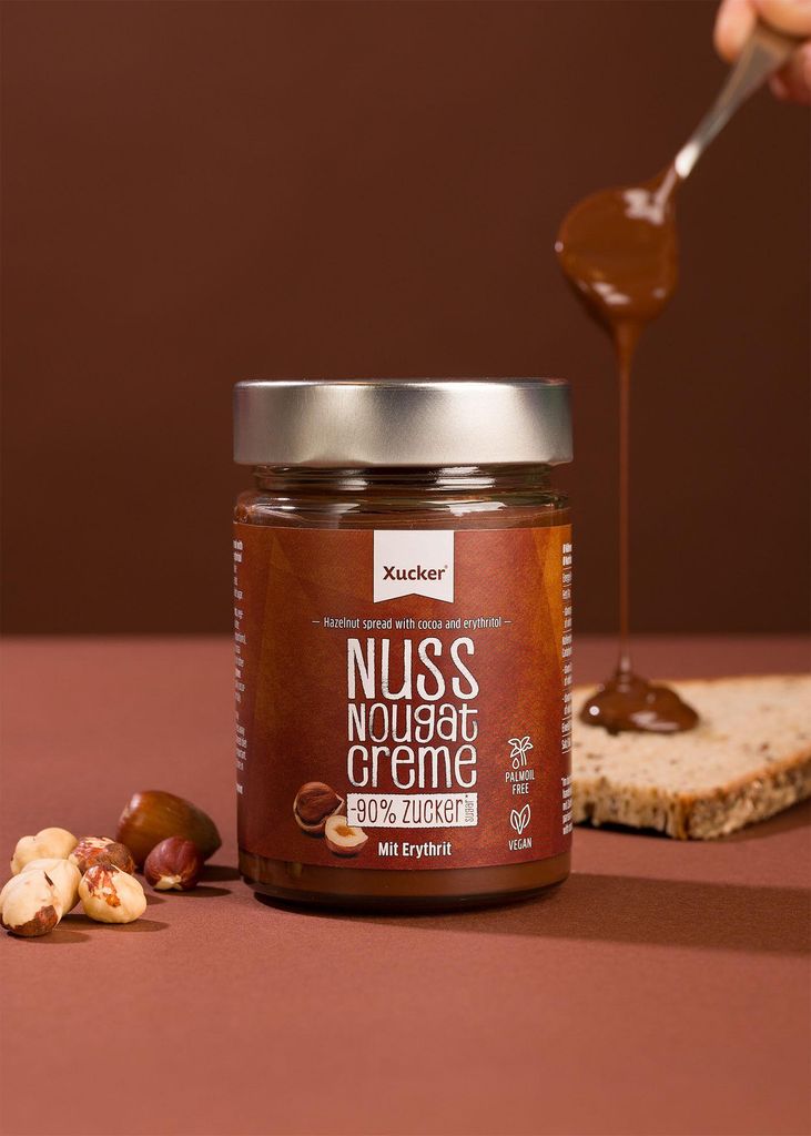 Xucker Nuss-Nougat Creme, zuckerarme Creme mit Erythrit, Produktbild 