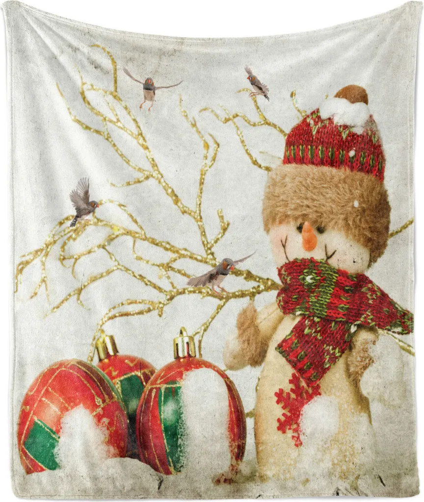 Idea Regalo Natale: Coperta Pile ABAKUHAUS 175x230 cm Pupazzo Neve