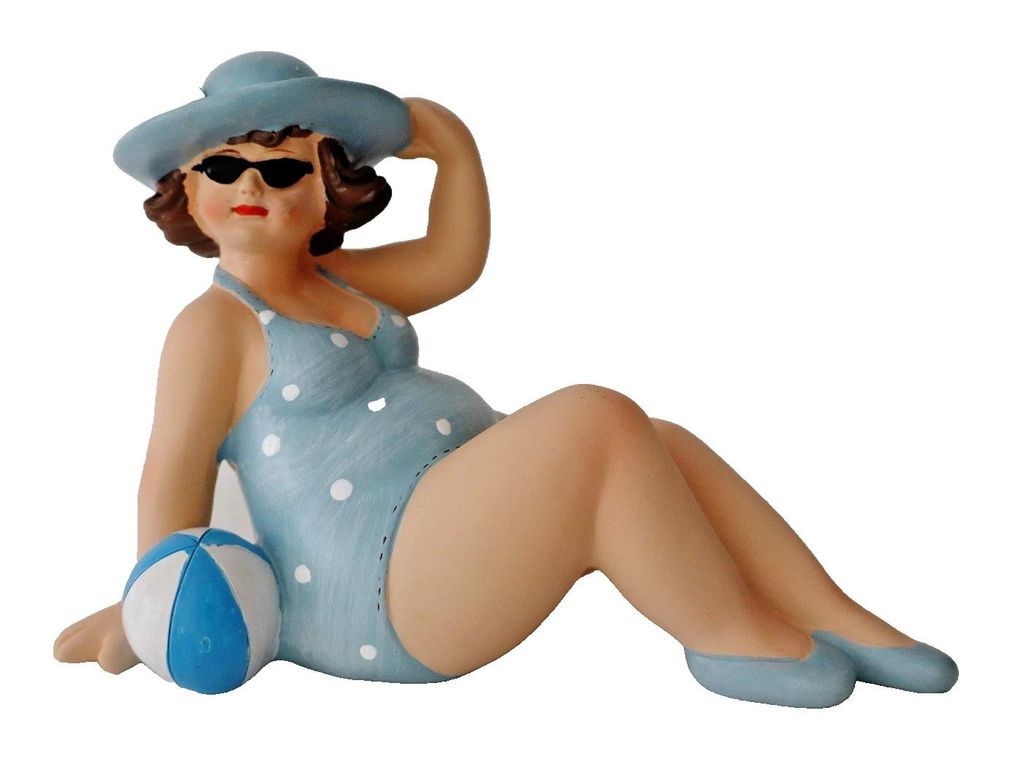 Frau im Badeanzug Hut Mollige Dicke Dame Lady Rubens Deko Produktbild 