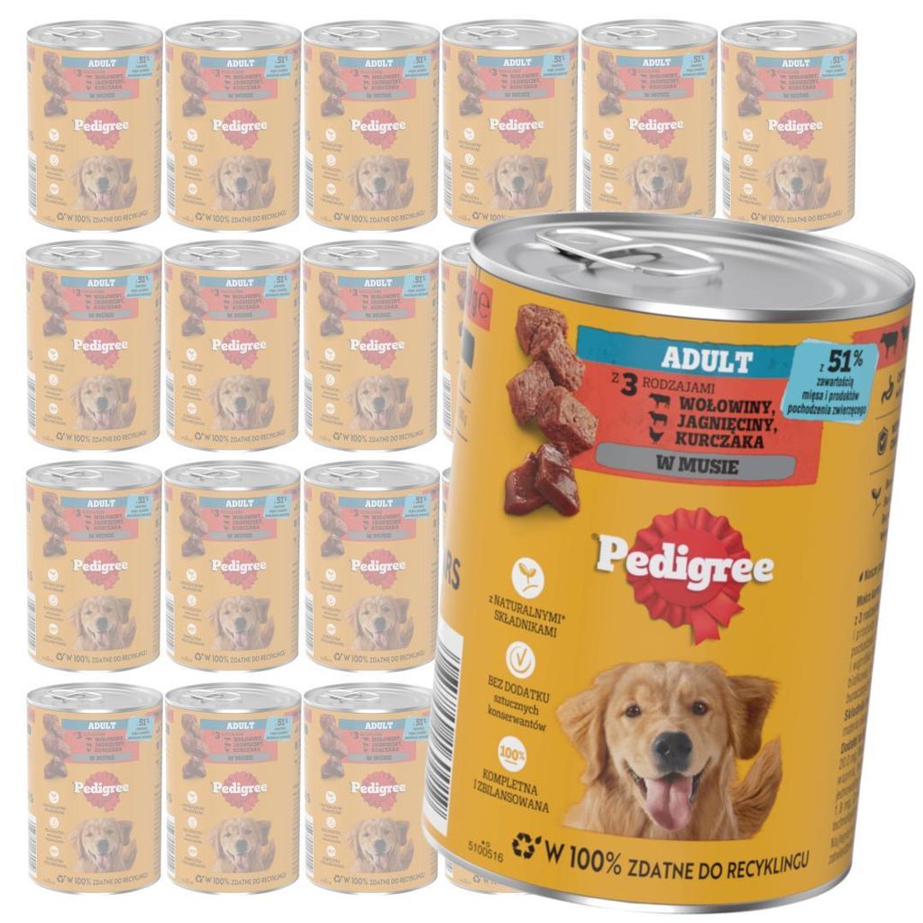 Pedigree Adult 24x400g Nassfutter Alleinfuttermittel für Produktbild 