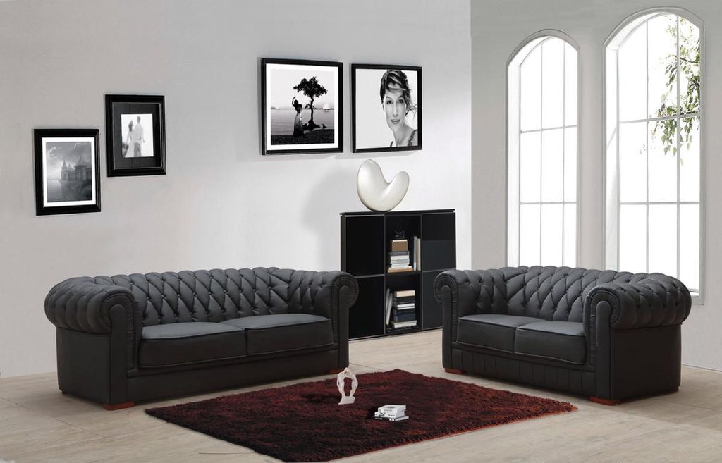 Chesterfield Sofagarnitur Klassiche Wonzimmer Couch Sofa Set Polster Garnitur