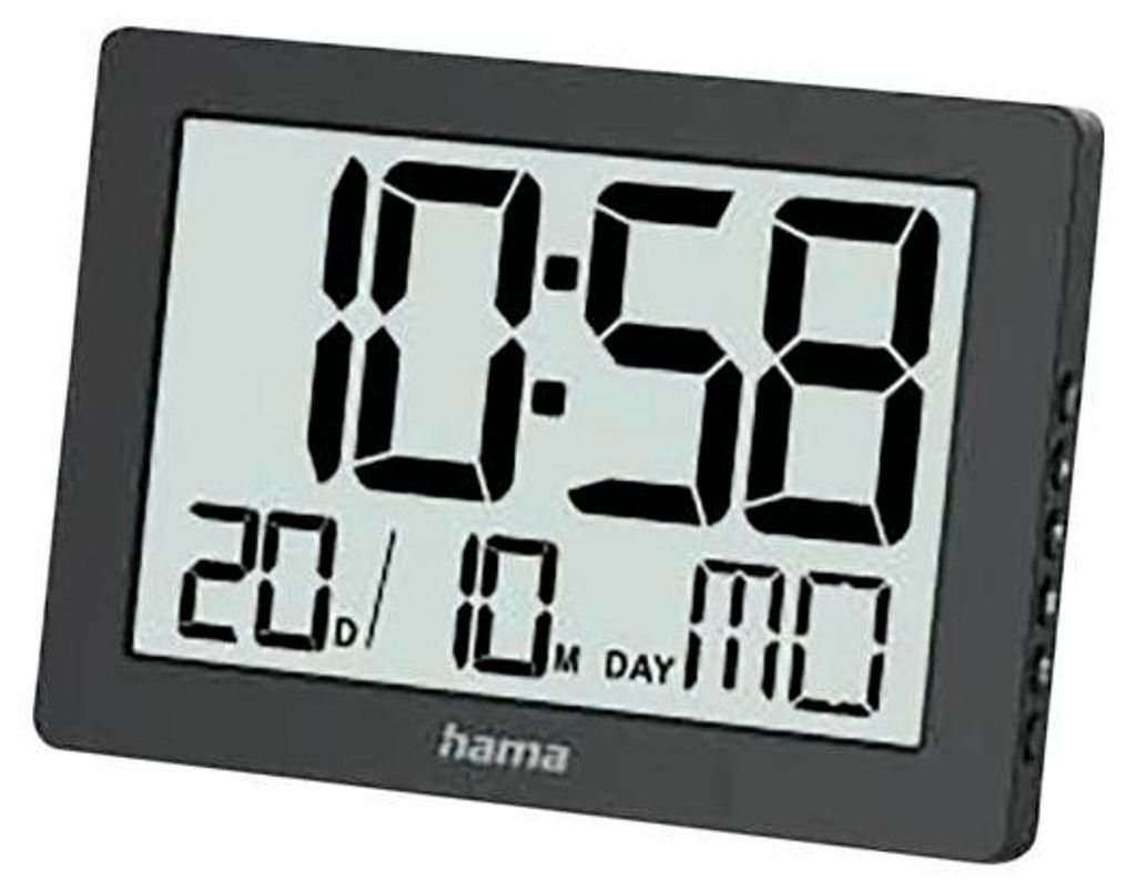 Hama 00222230, Wand/Tisch, Digitale Uhr, Rechteck, Schwarz, Produktbild 