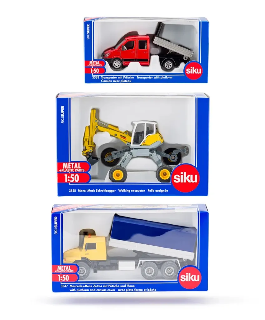 SIKU Super 3558 Ensemble de 3 machines de chantier B à l'échelle 1:50
