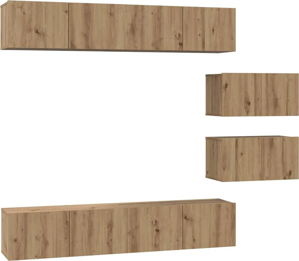 vidaXL Ensemble de meubles TV mural 6 pcs en chêne artisanal chic