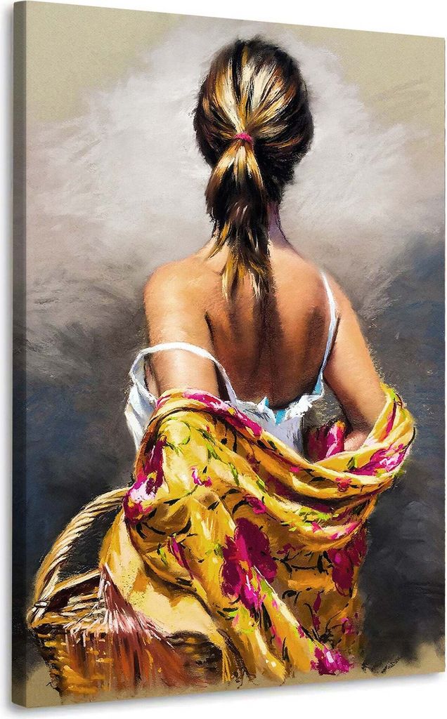 Beautiful Lady Paint Wandbild Leinwandbild Kunst XL Deko: 80x120x4cm