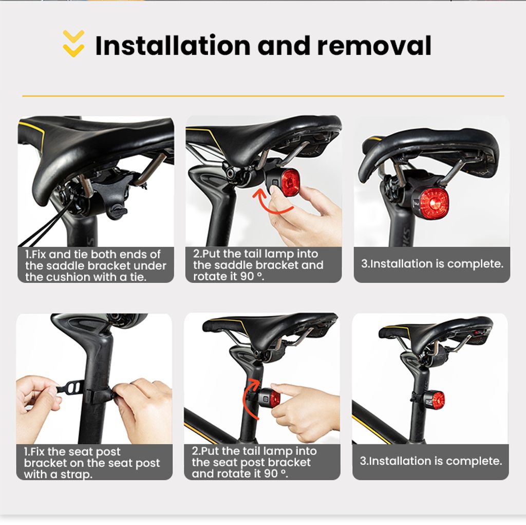 Fahrrad Intelligentes Bremsrücklicht IP66 Wasserdicht 6 Produktbild 5