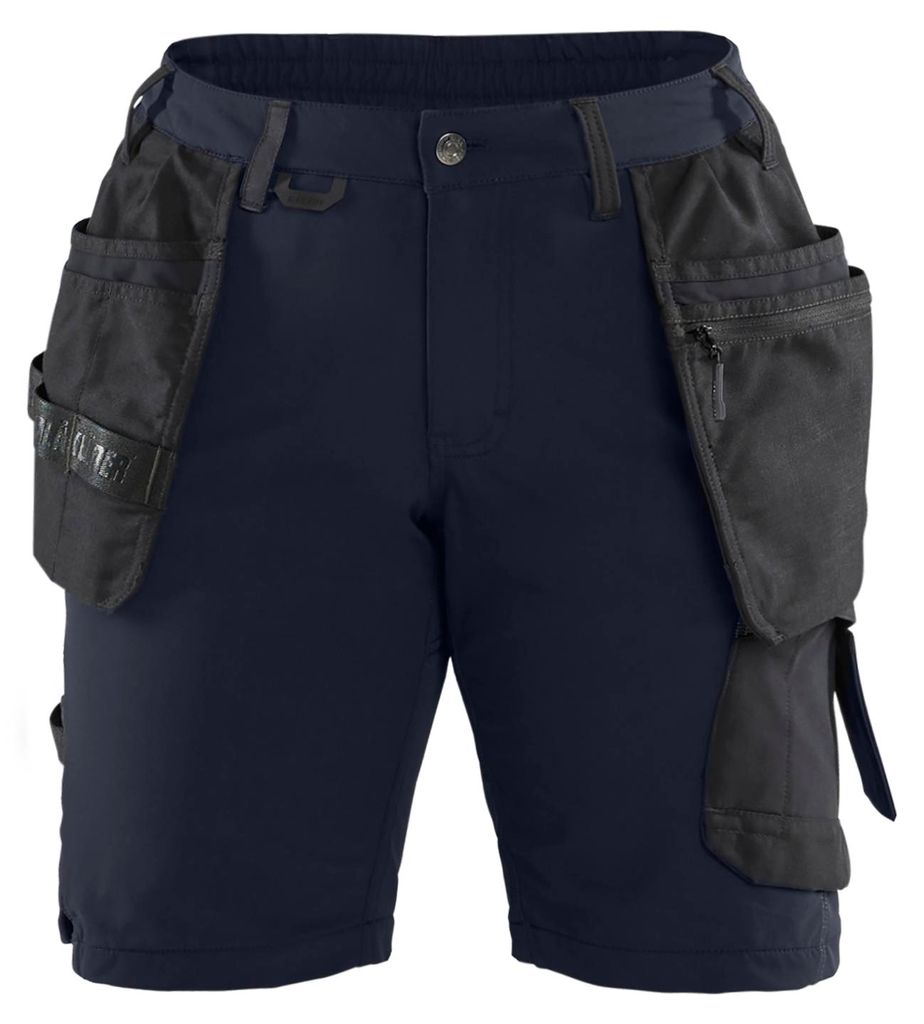 Blakläder Damen Handwerker Shorts 4-Wege-Stretch 7183, Farbe:Dunkel Marineblau/Schwarz, Größe:C44