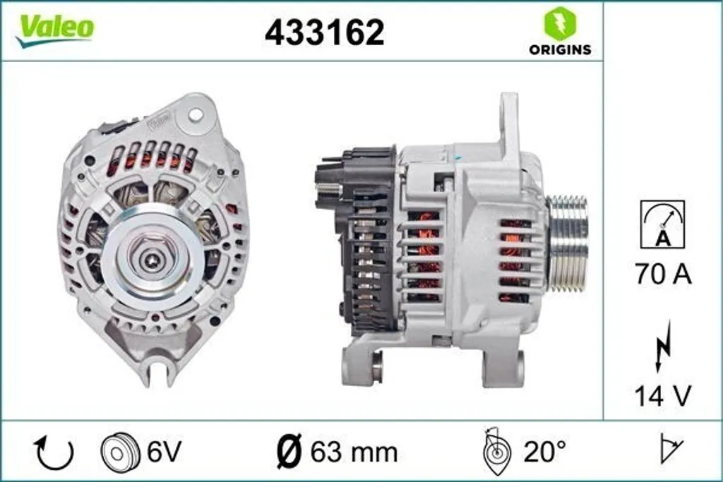 Alternateur Neuf pour Citroën Jumpy et Peugeot Expert - Valeo 433162