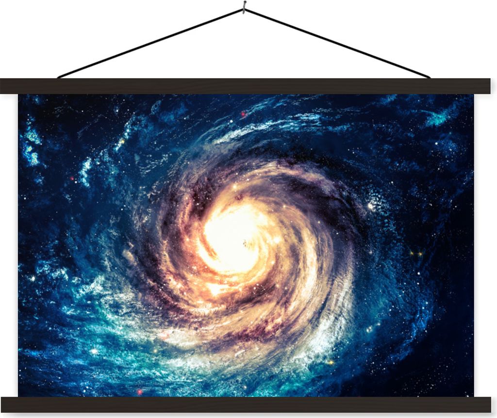MuchoWow Textilposter Weltraum - Sterne - Blau 120x80 cm mit schwarzem Rahmen - Wanddeko
