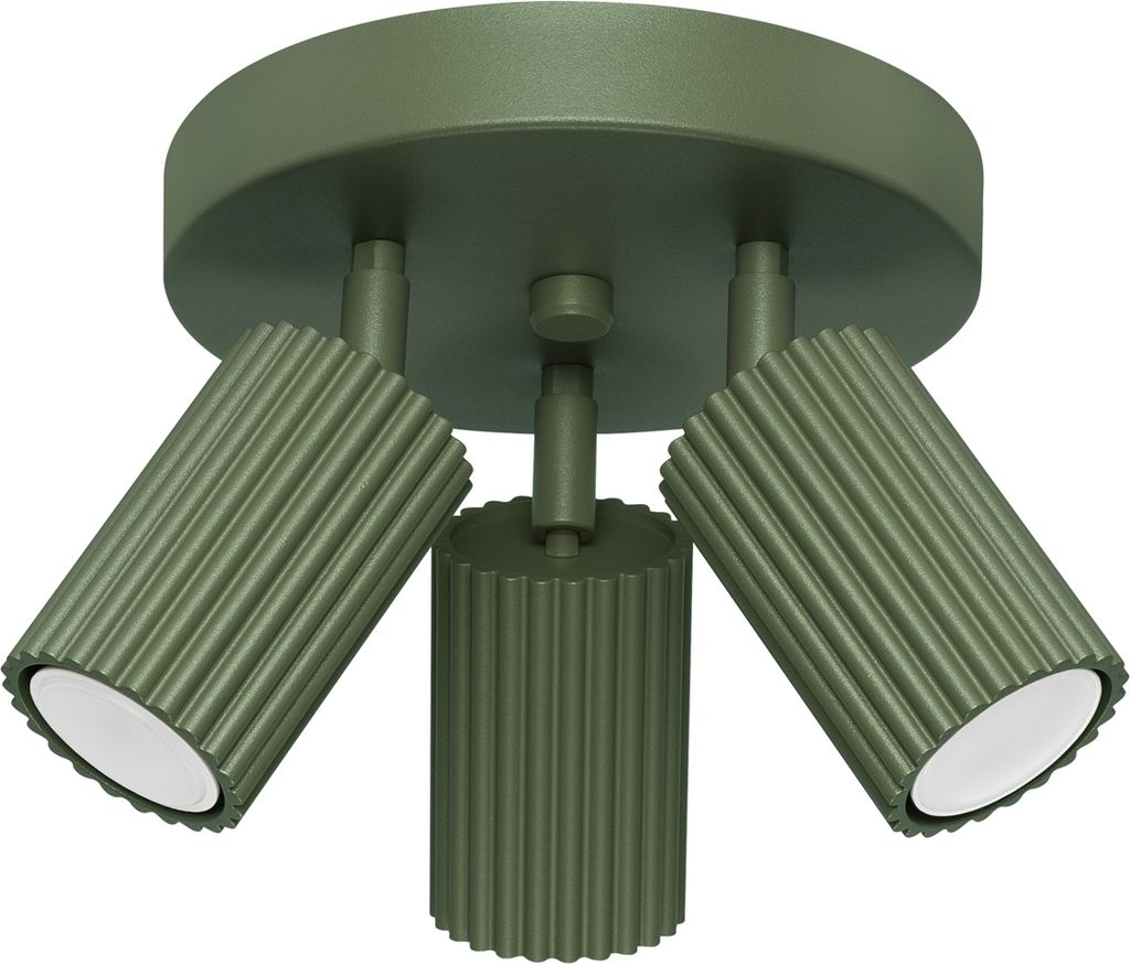 Plafond KARBON 3P olivgrün 3xGU10 10W Aluminium 18x19.5x19.5cm Sollux Lighting